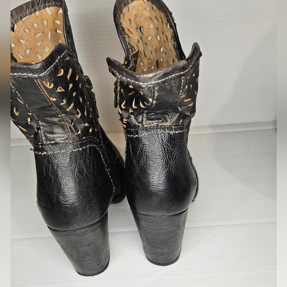 Bed|Stu Irma Ankle Boots – Graphito Rustic Brown Chocolate Leather Size 7 - Picture 4 of 11